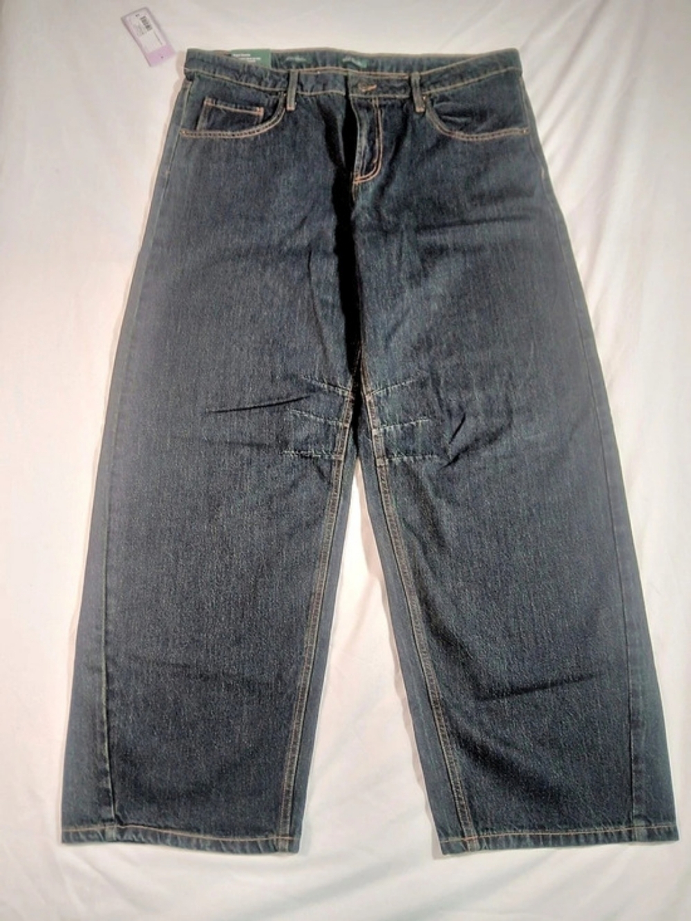 Wild Fable Mid-Rise Barrel Jean Dark Rinse Blue Denim Waist 14 NWT
